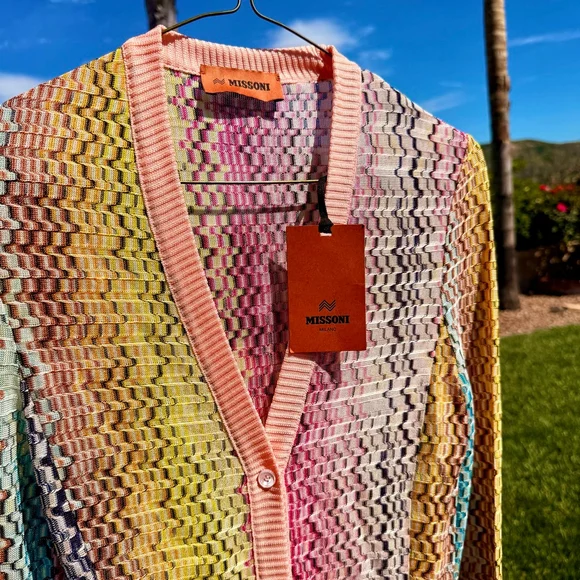 Missoni Cardigan Dress Multicolor Knit Longline Midi Size 38 US 0 2 XS NWT - Picture 6 of 10